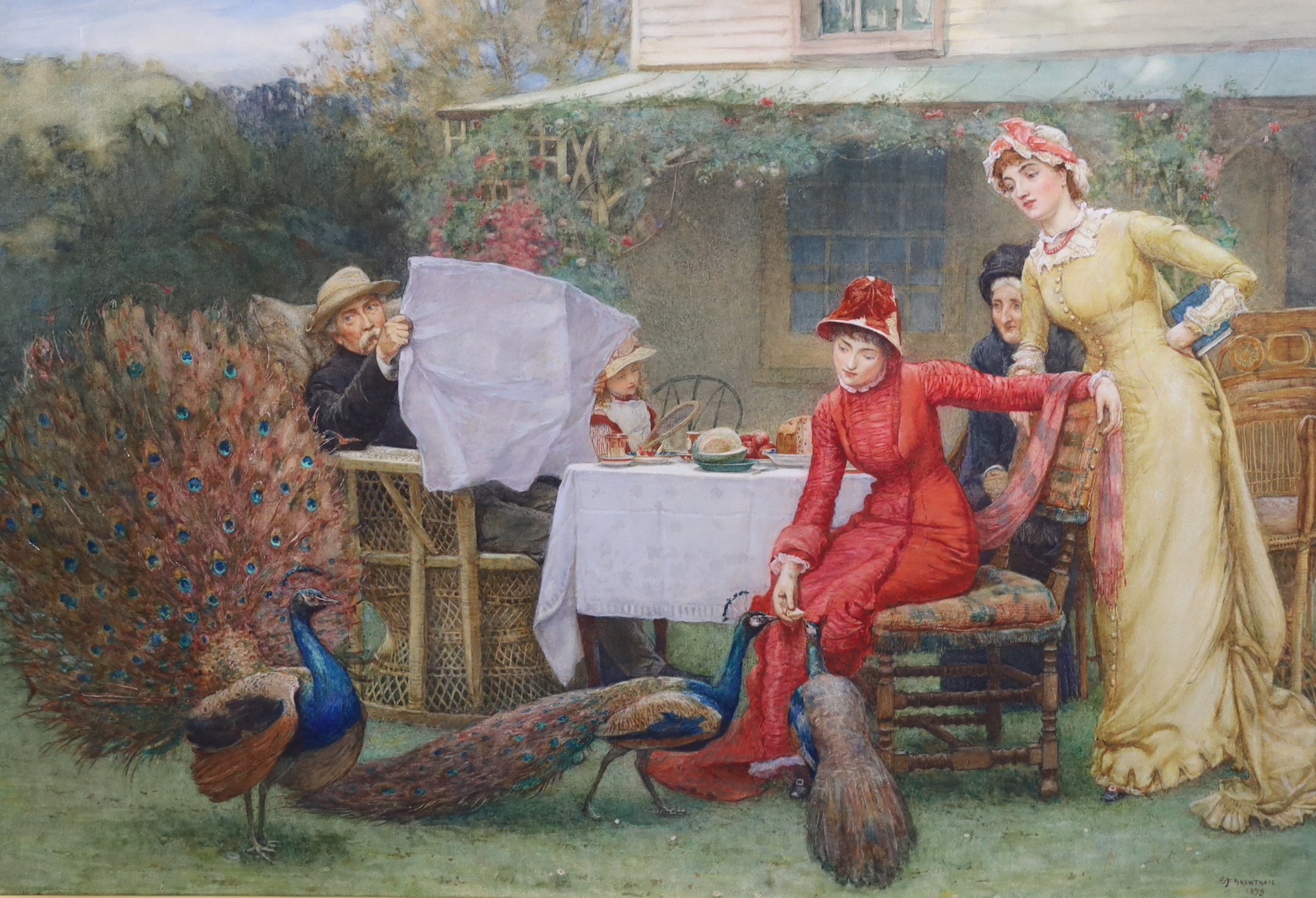 Edward Frederick Brewtnall (1846-1902), 'A Summer Afternoon', watercolour, 62 x 92cm.